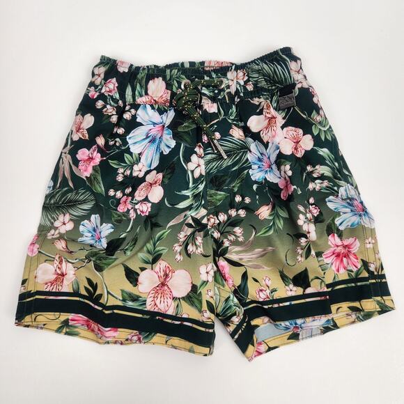 Agua Bendita Nick Boardshorts Kids Size 2 in Sally Green Floral NWT - Picture 1 of 4